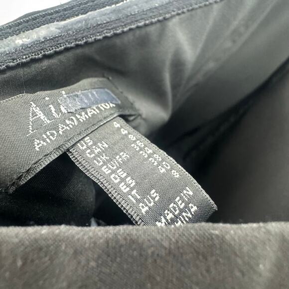 Aidan AIDAN MATTOX Wide Leg Black Crepe Tuxedo Jumpsuit Sleeveless Size 4 - Picture 11 of 12